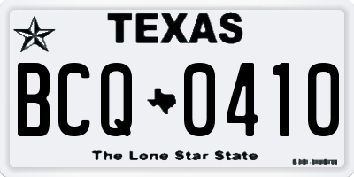 TX license plate BCQ0410