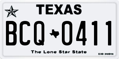 TX license plate BCQ0411