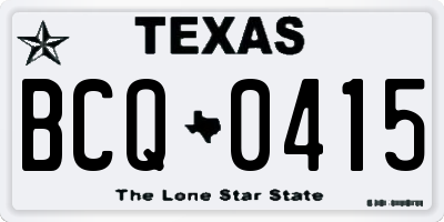 TX license plate BCQ0415
