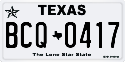 TX license plate BCQ0417