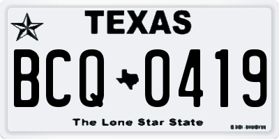 TX license plate BCQ0419