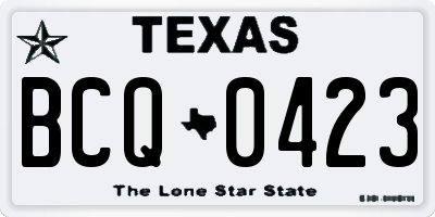 TX license plate BCQ0423