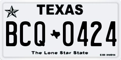 TX license plate BCQ0424