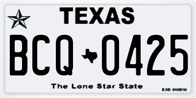 TX license plate BCQ0425