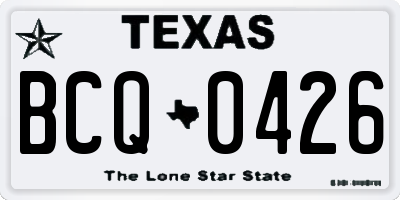 TX license plate BCQ0426