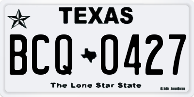 TX license plate BCQ0427