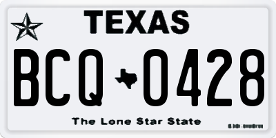 TX license plate BCQ0428