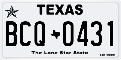 TX license plate BCQ0431