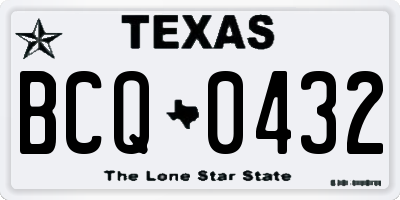 TX license plate BCQ0432