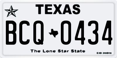 TX license plate BCQ0434