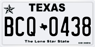 TX license plate BCQ0438