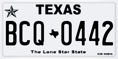 TX license plate BCQ0442