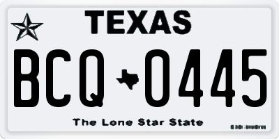 TX license plate BCQ0445