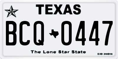 TX license plate BCQ0447