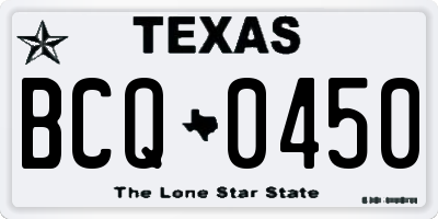 TX license plate BCQ0450