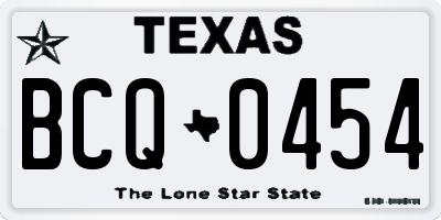 TX license plate BCQ0454