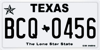 TX license plate BCQ0456