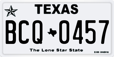 TX license plate BCQ0457