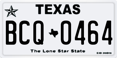 TX license plate BCQ0464