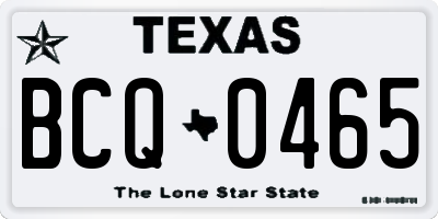 TX license plate BCQ0465