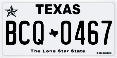 TX license plate BCQ0467