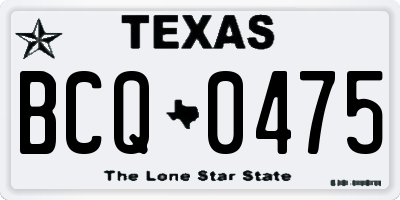 TX license plate BCQ0475