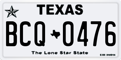 TX license plate BCQ0476