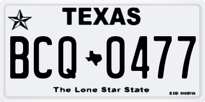 TX license plate BCQ0477