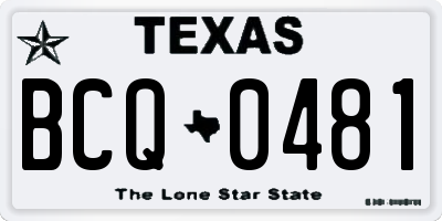 TX license plate BCQ0481