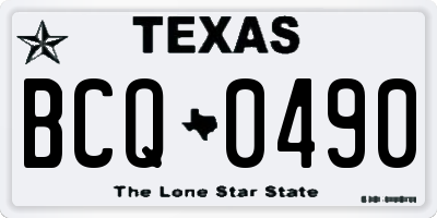 TX license plate BCQ0490