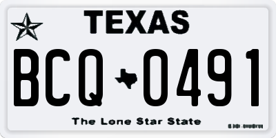 TX license plate BCQ0491