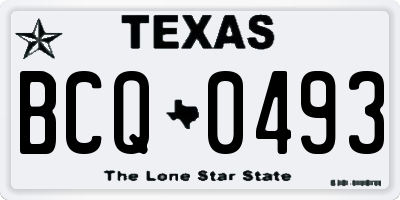 TX license plate BCQ0493