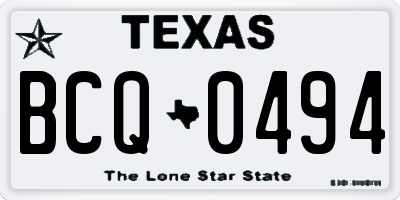 TX license plate BCQ0494