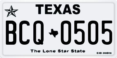 TX license plate BCQ0505