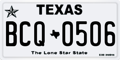 TX license plate BCQ0506