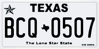TX license plate BCQ0507