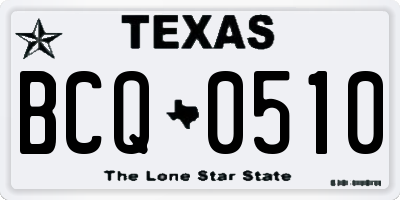 TX license plate BCQ0510