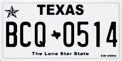 TX license plate BCQ0514