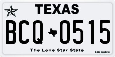 TX license plate BCQ0515