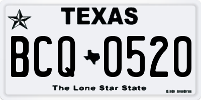 TX license plate BCQ0520