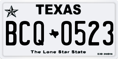 TX license plate BCQ0523