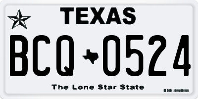 TX license plate BCQ0524