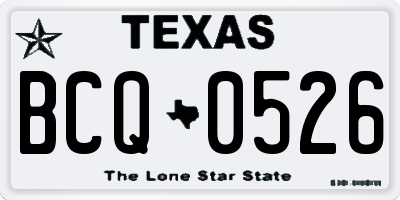 TX license plate BCQ0526