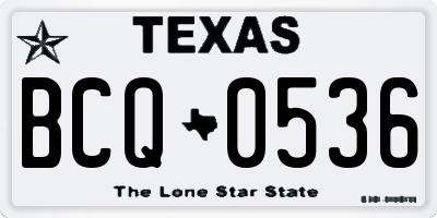 TX license plate BCQ0536