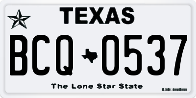 TX license plate BCQ0537