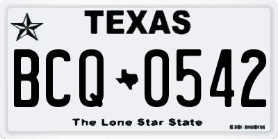 TX license plate BCQ0542