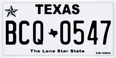 TX license plate BCQ0547