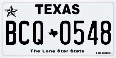 TX license plate BCQ0548