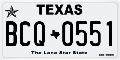 TX license plate BCQ0551