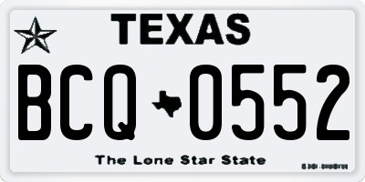 TX license plate BCQ0552